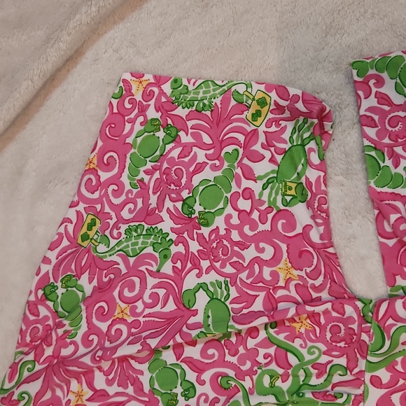 Lilly Pulitzer pink and green sea animal print tunic - Picture 5 of 11